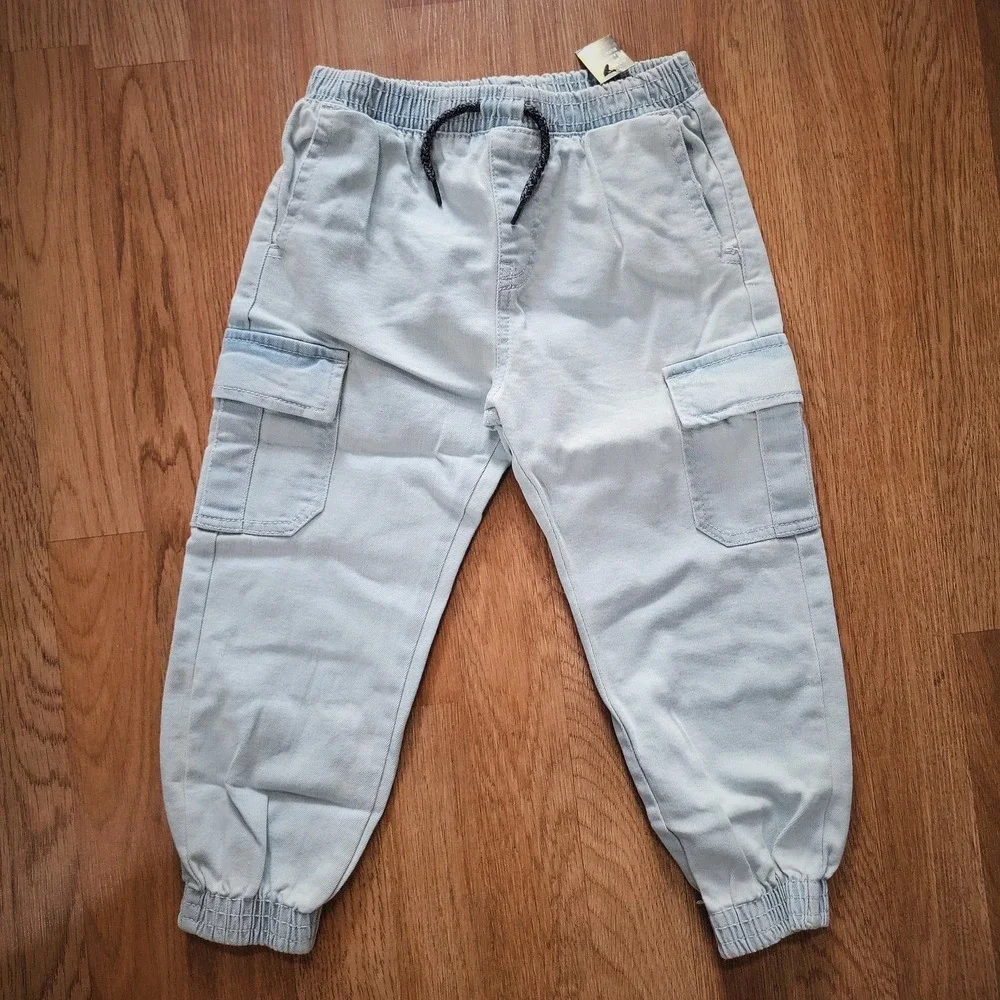 Volcom Boys 2 Piece Set Burnt Orange‎ Plaid Flannel Hoodie Cargo Jogger Pants 4T